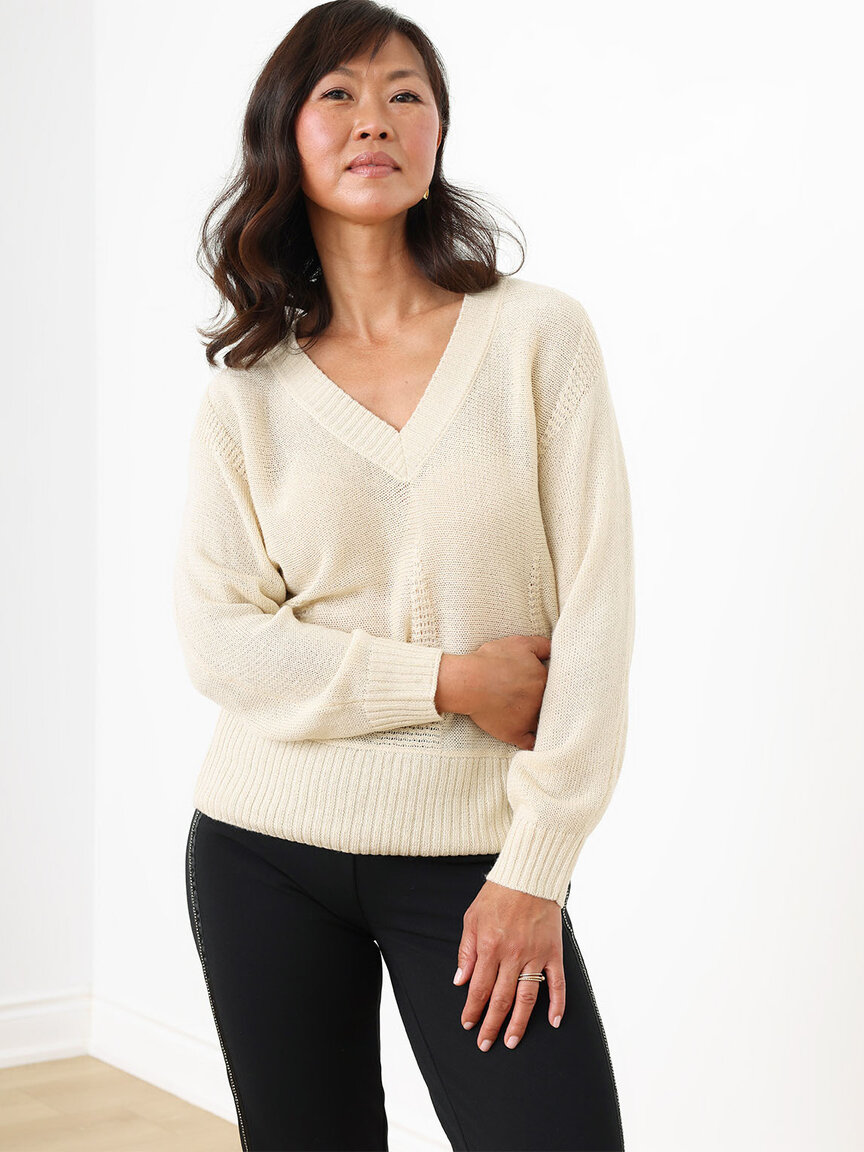 Petite Gold Shimmer Dolman Sweater, Cleo