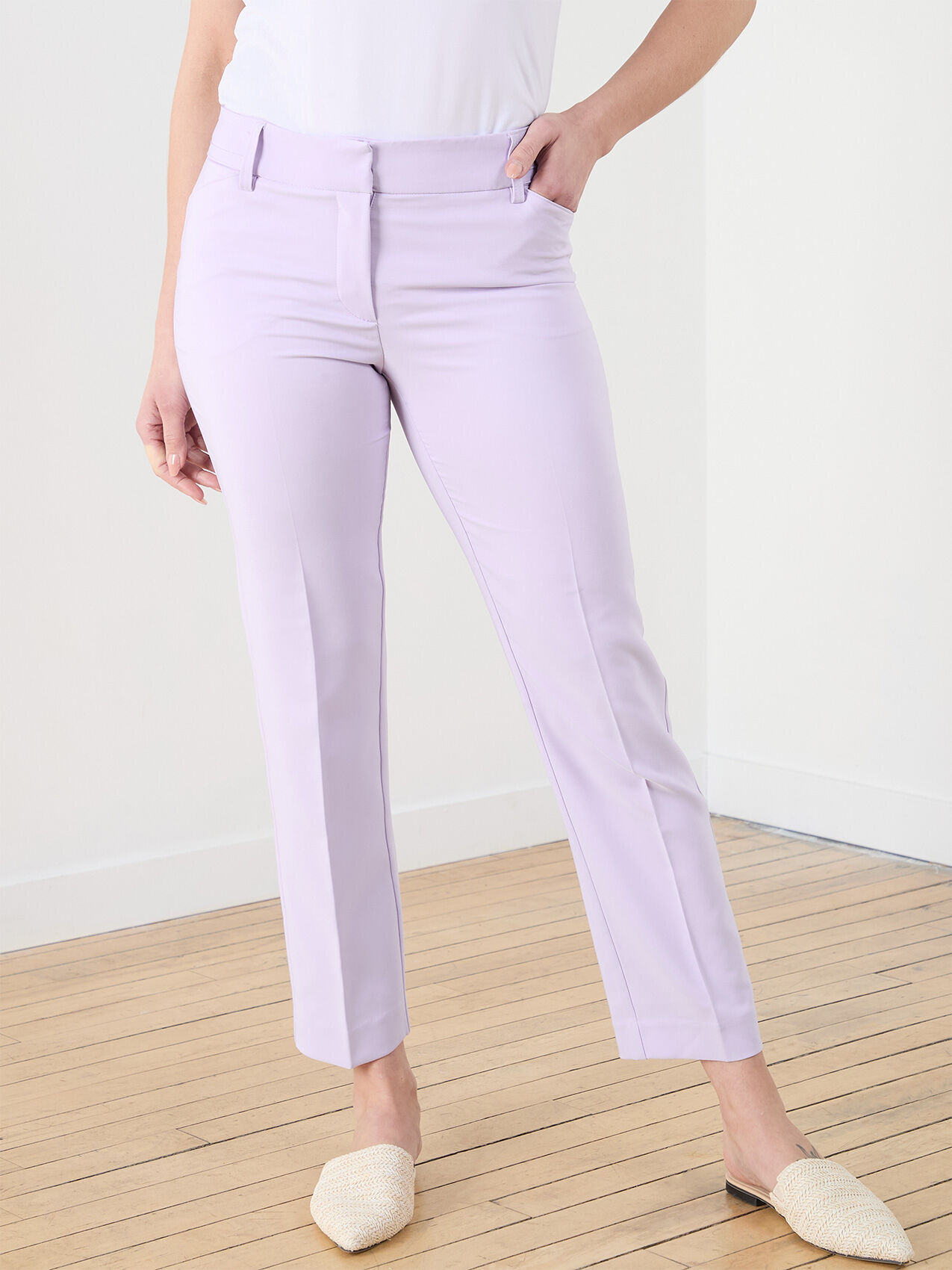 Leah Straight Ankle Pant Lilac