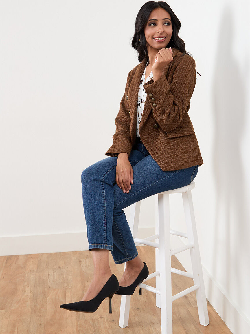 Petite Tobacco Tweed Blazer