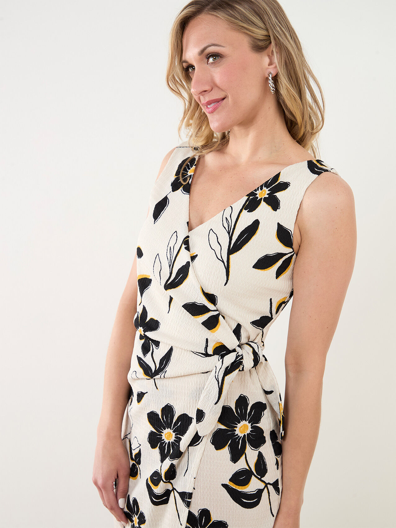 Floral Wrap Dress with Side Knot