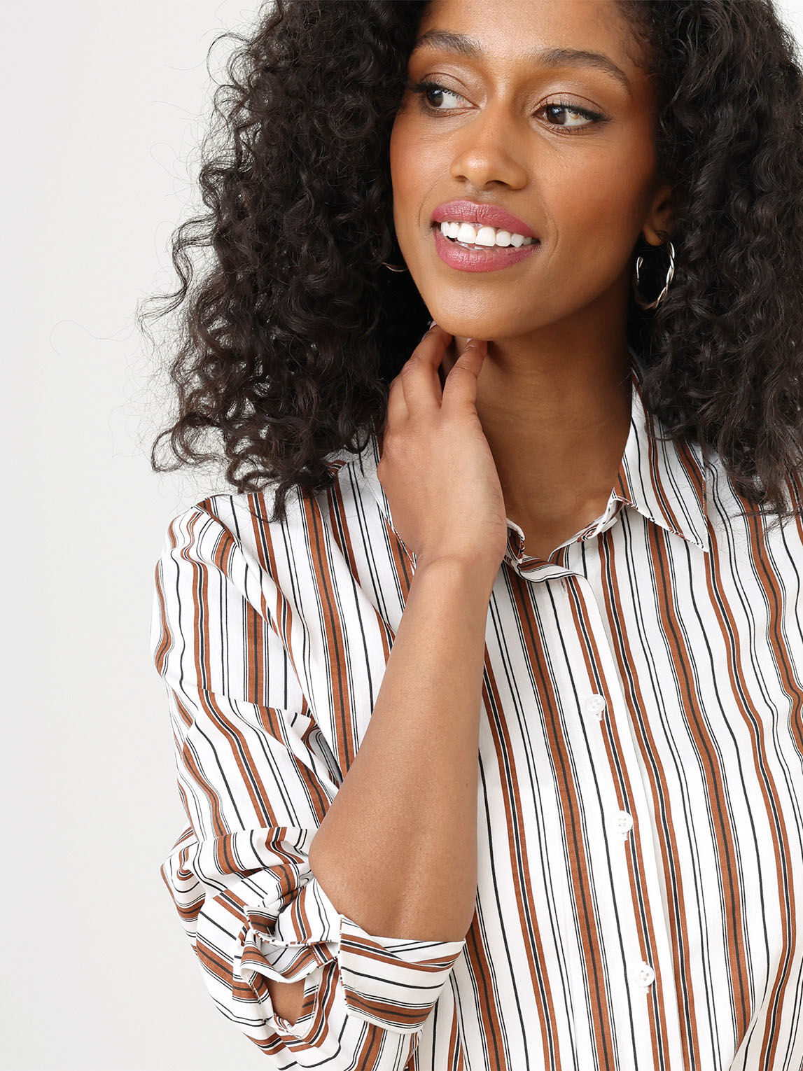 Petite Collared Button-Up Shirt