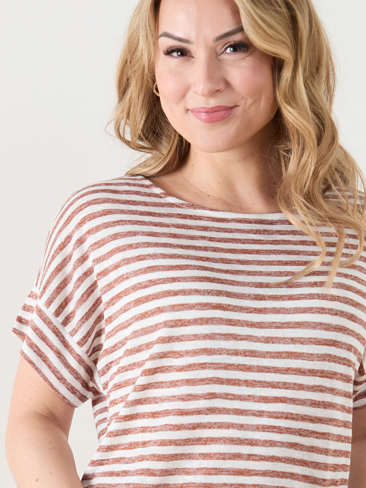 Petite Short Sleeve Yarn Dye Stripe Tee