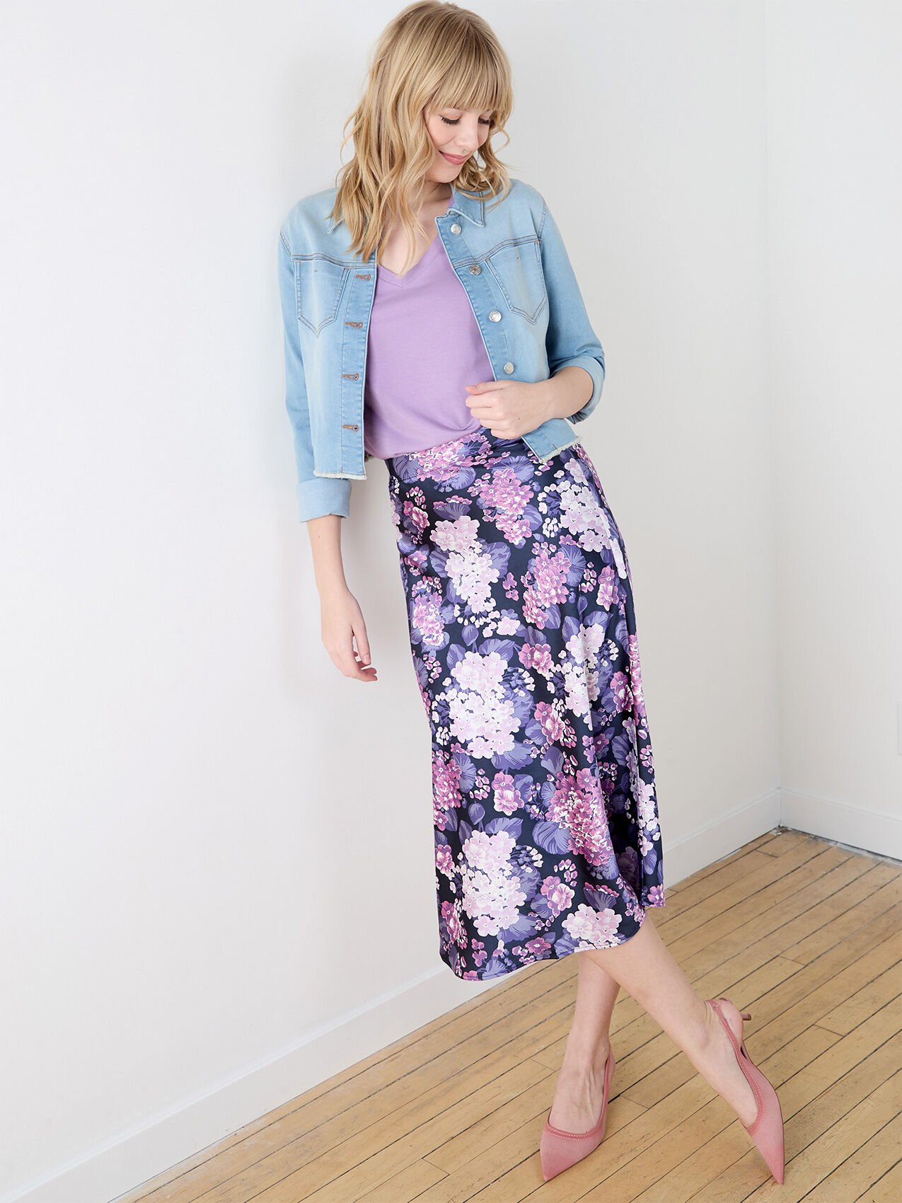 Satin Midi Skirt