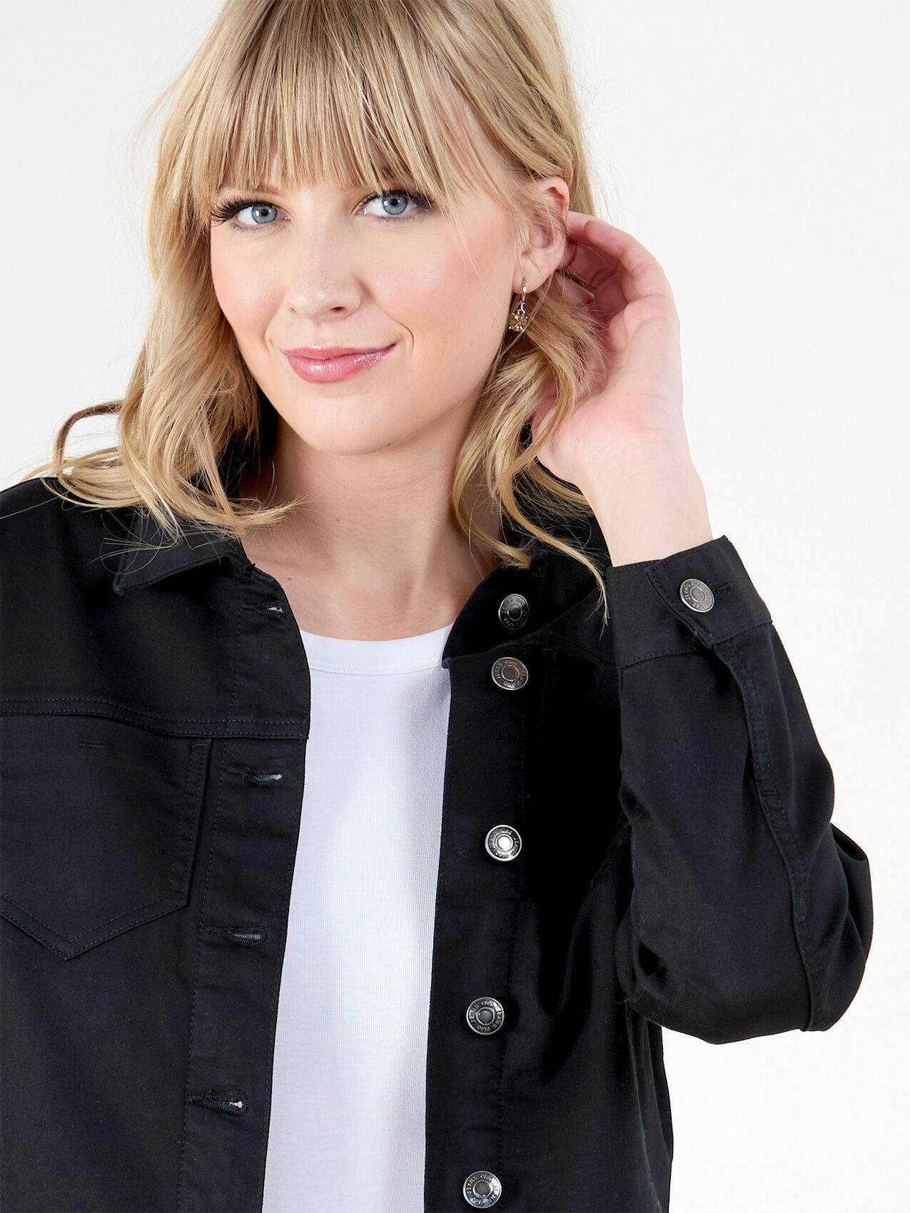 Black Cropped Denim Jacket