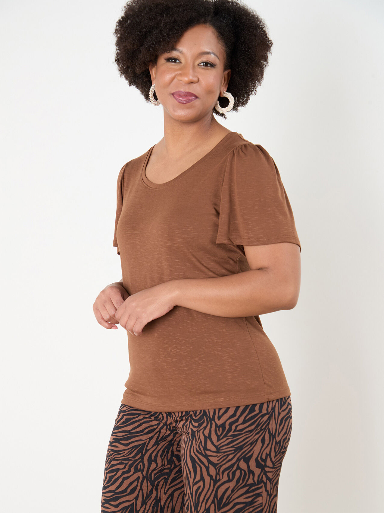 Petite Short Flutter Sleeve T-Shirt