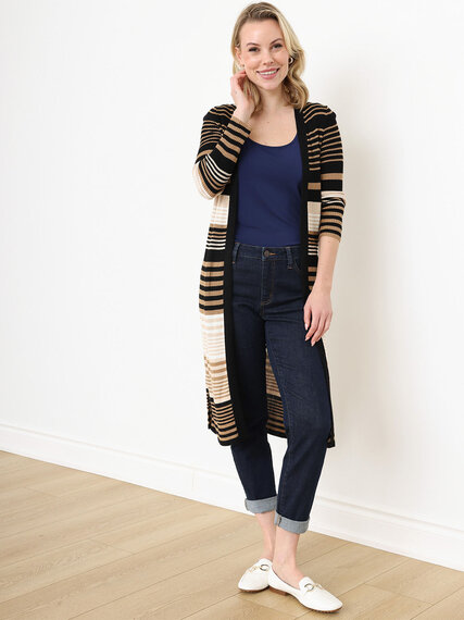 Petite Maxi Open-Front Cardigan Sweater, Cleo