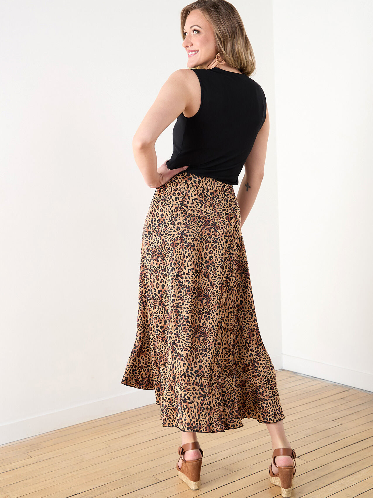 Airflow Animal Print Ruffle Wrap Skirt