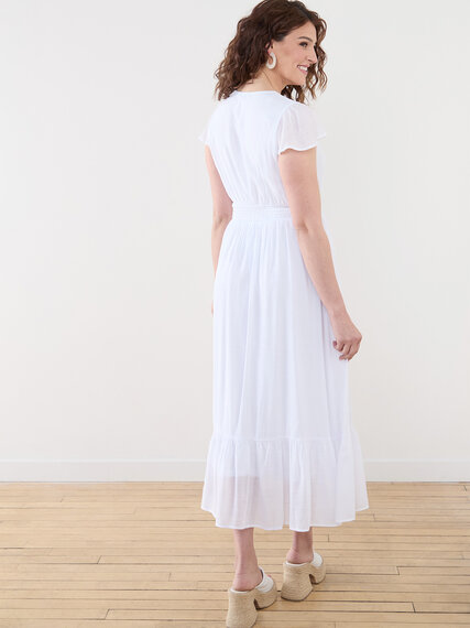 Gauze Midi Dress with Smocked Waist Image 5