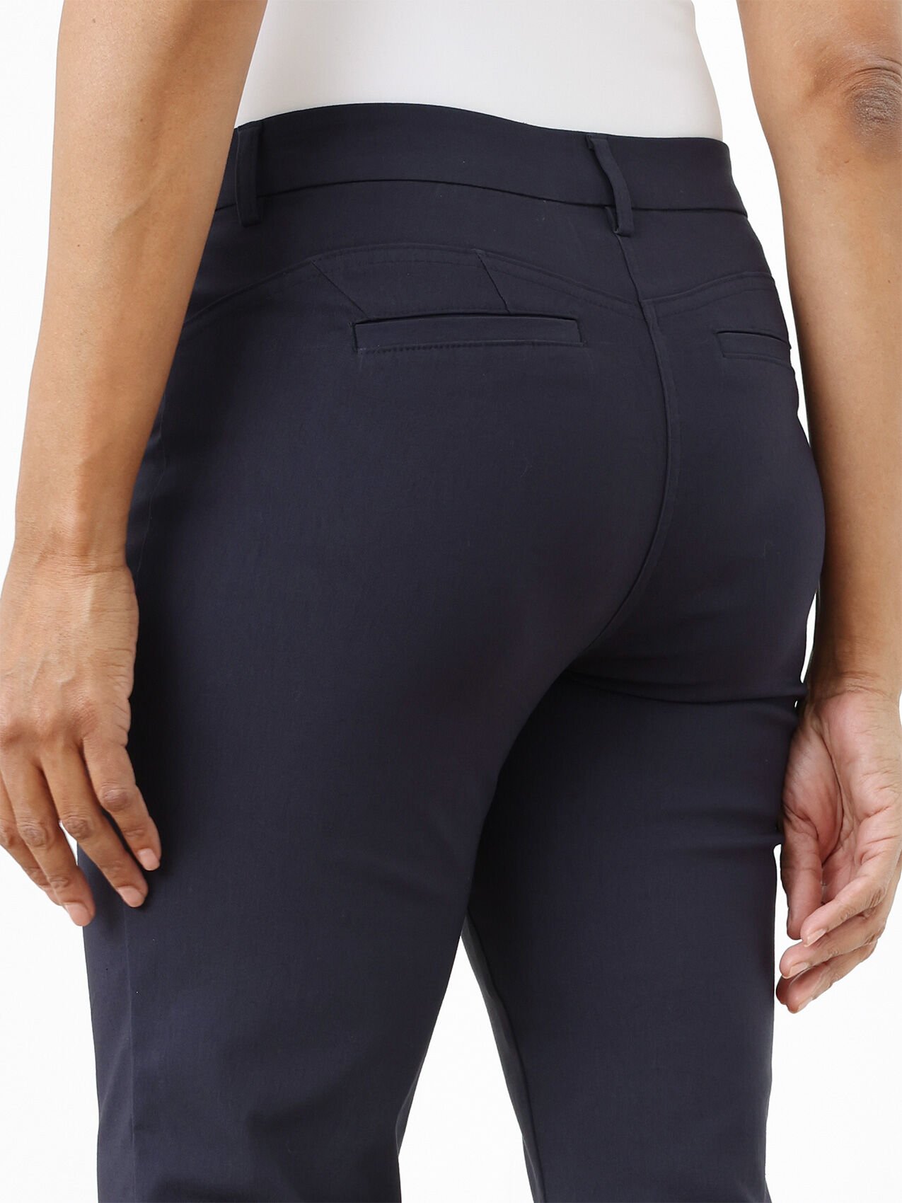 Christy Slim Navy Ankle Pant Microtwill