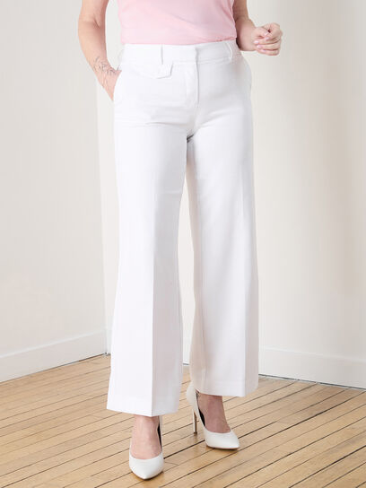Dadaria Wide Leg Pants for Women Petite Length Solid Button with Pocket  Elastic Waist Long Pants Black S,Female 
