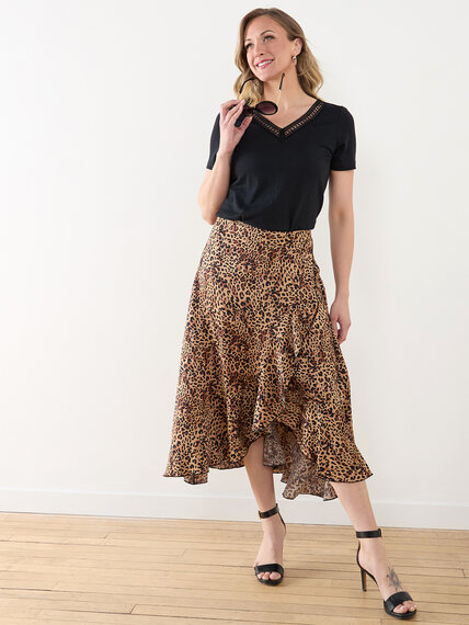 Airflow Animal Print Ruffle Wrap Skirt Image 4