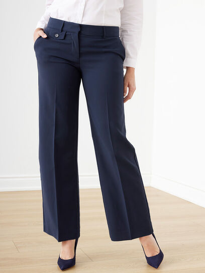 Dadaria Wide Leg Pants for Women Petite Length Solid Button with Pocket  Elastic Waist Long Pants Black S,Female 