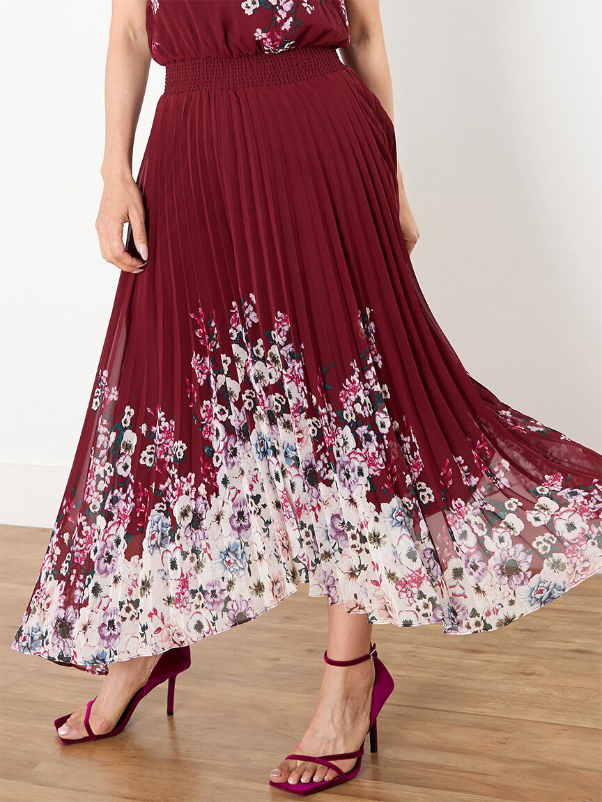 Chiffon Pleated Maxi Dress