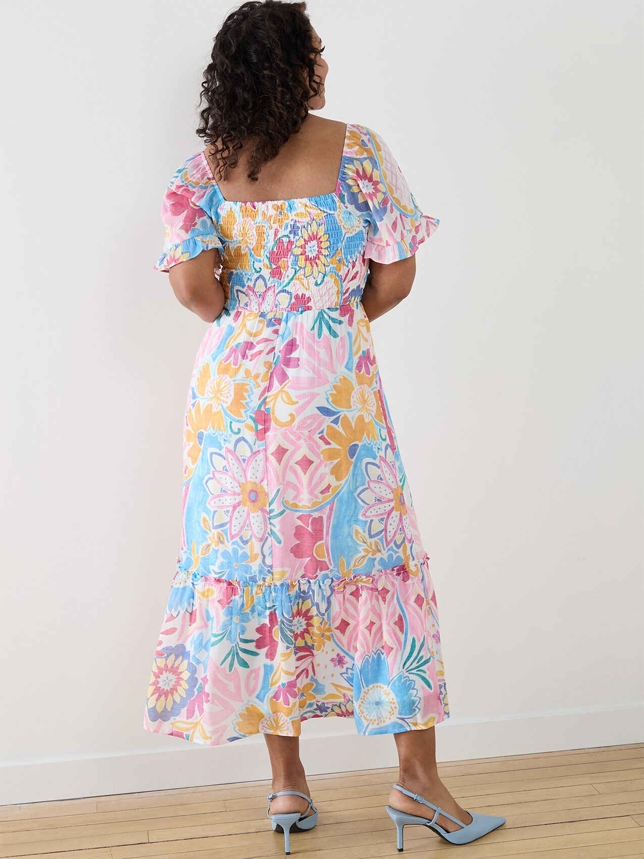 Petite Multi Print Midi Dress by Luxology