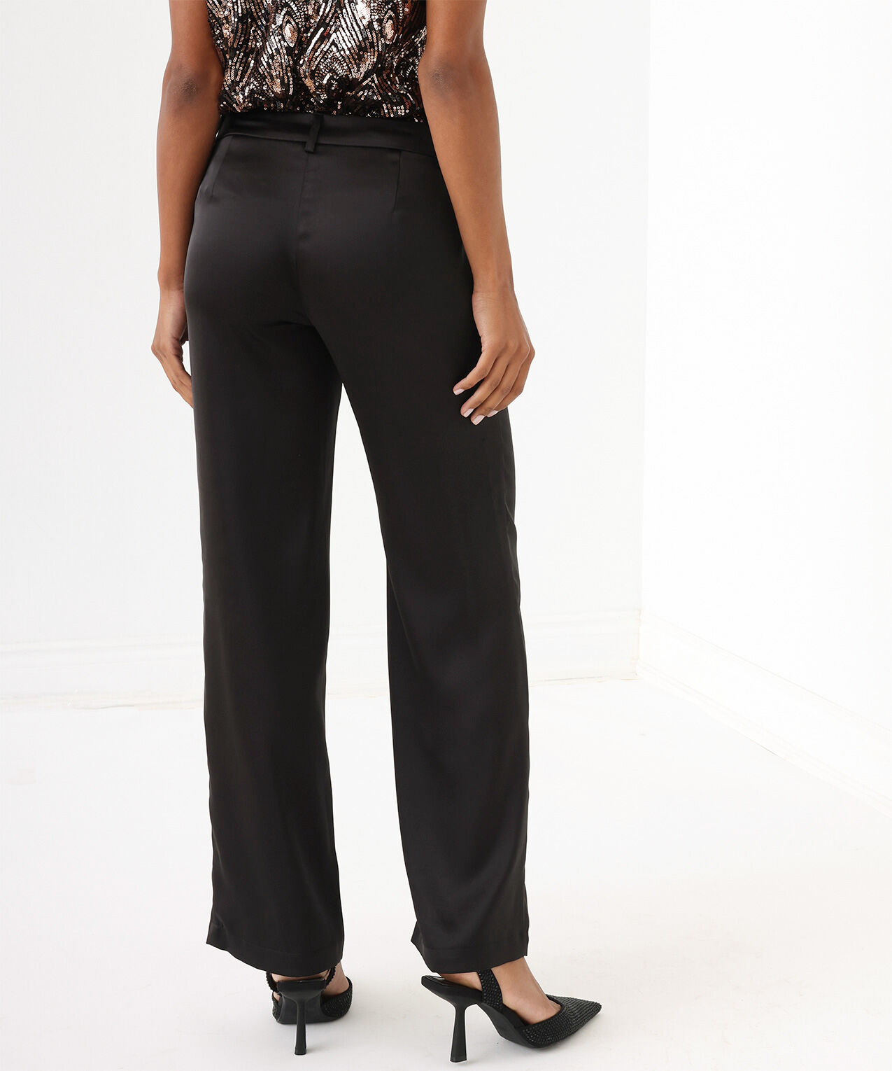 Satin Wide-Leg Trousers, Cleo