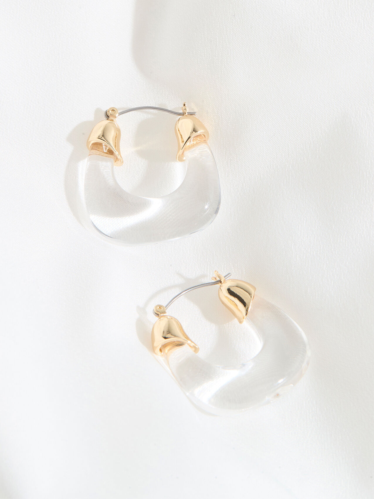 Square Lucite Hoop Earrings