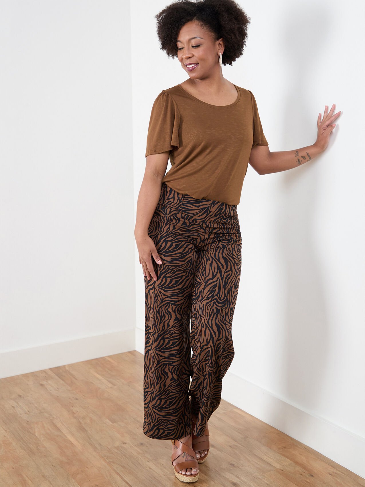 Tonia Viscose Full-Length Wide-Leg Pant