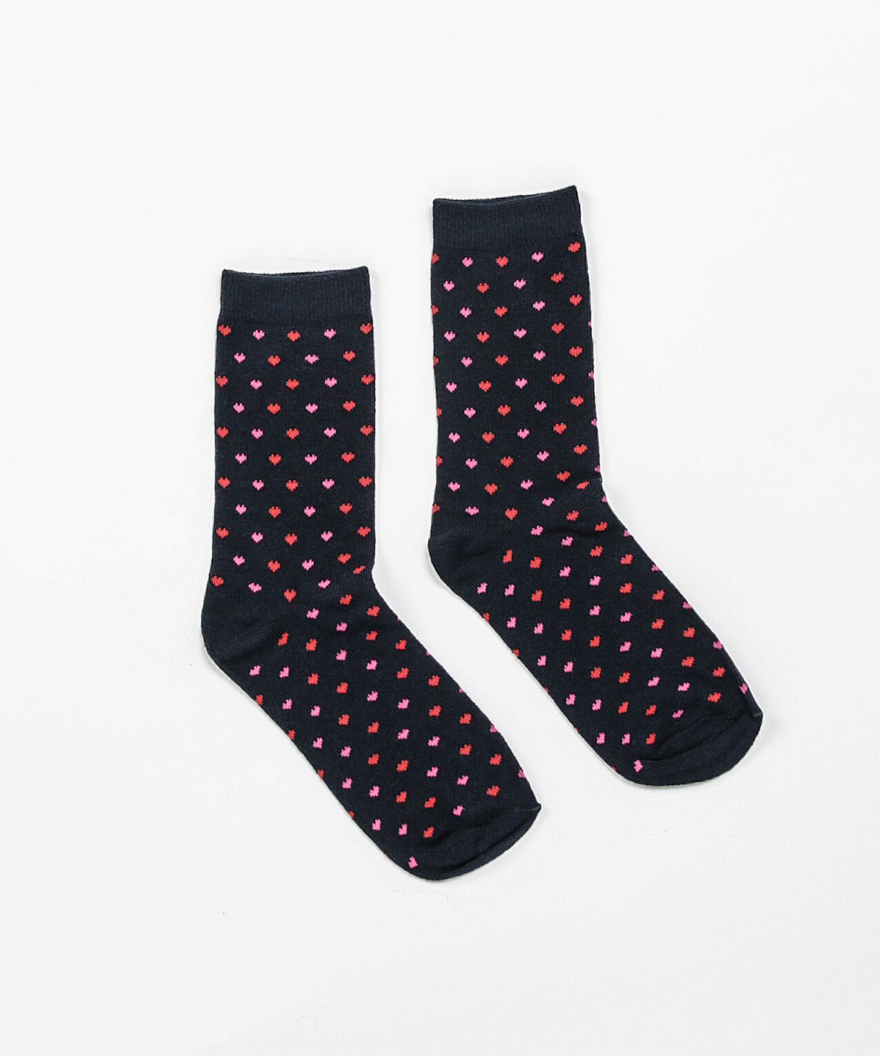 Heart Patterned Crew Socks