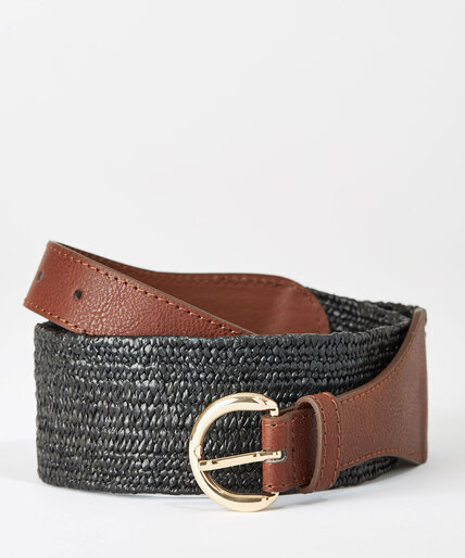 Straw Stretch Belt with Tapered Detail | Cleo | 4000007766