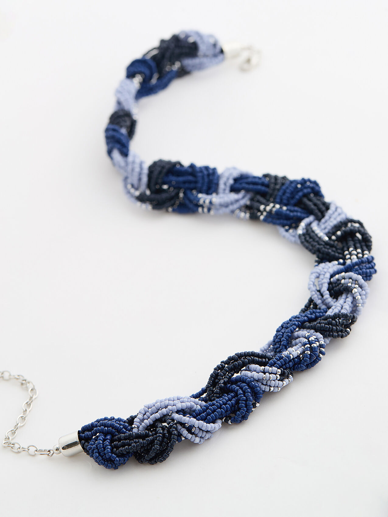 Blue Tones Braided Short Necklace