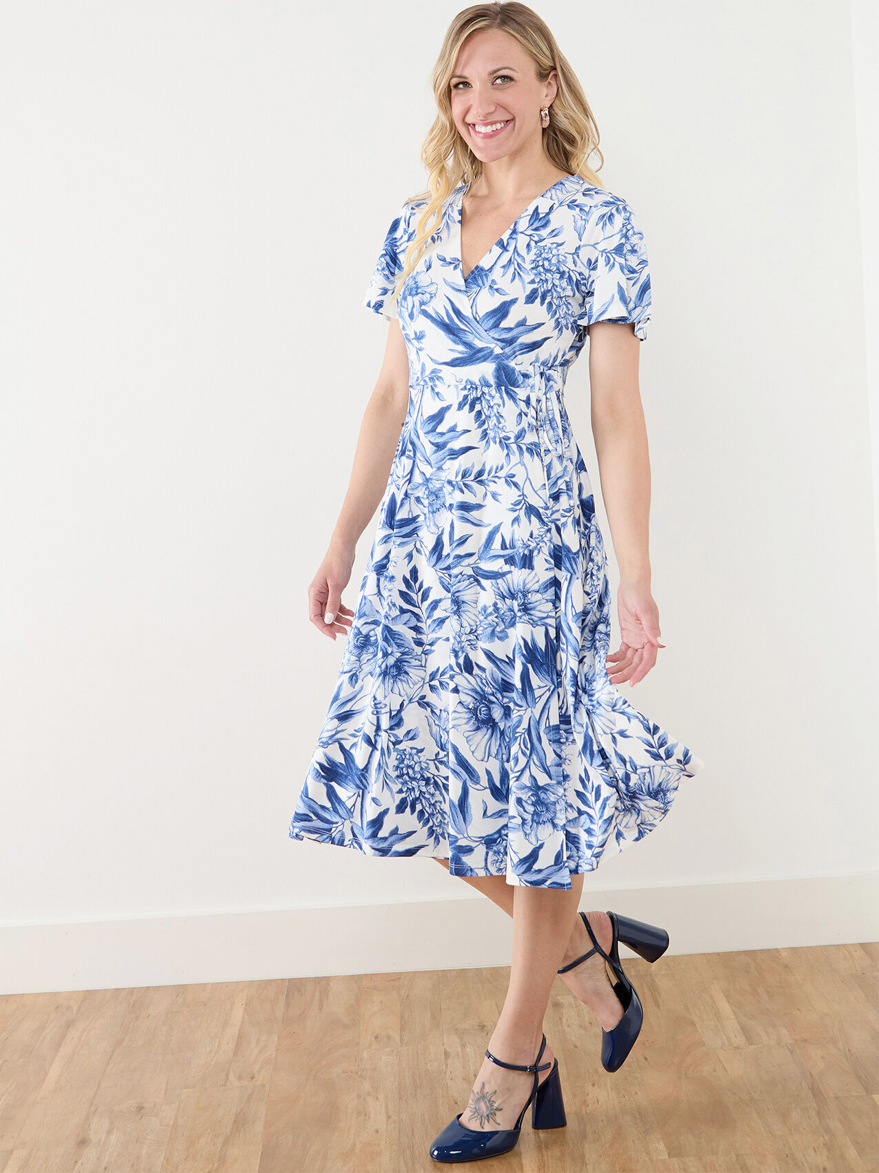 Flutter Sleeve Wrap Dress by Jules & Leopold