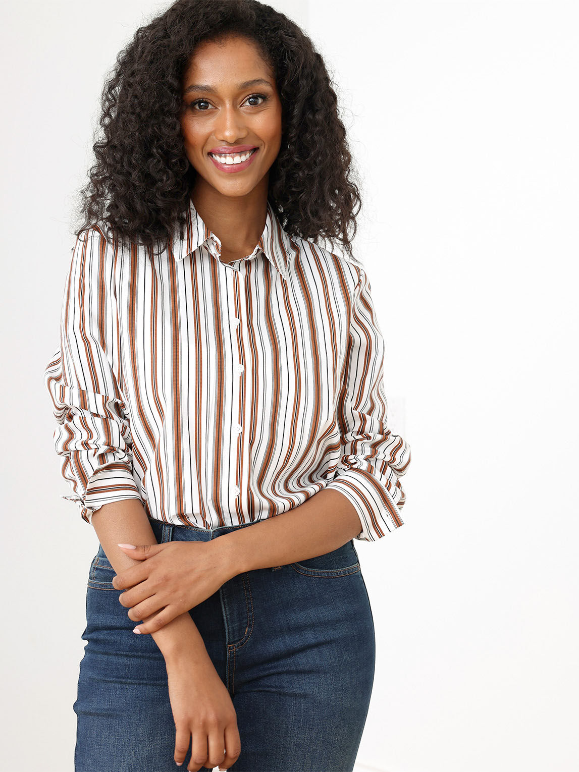 Petite Collared Button-Up Shirt