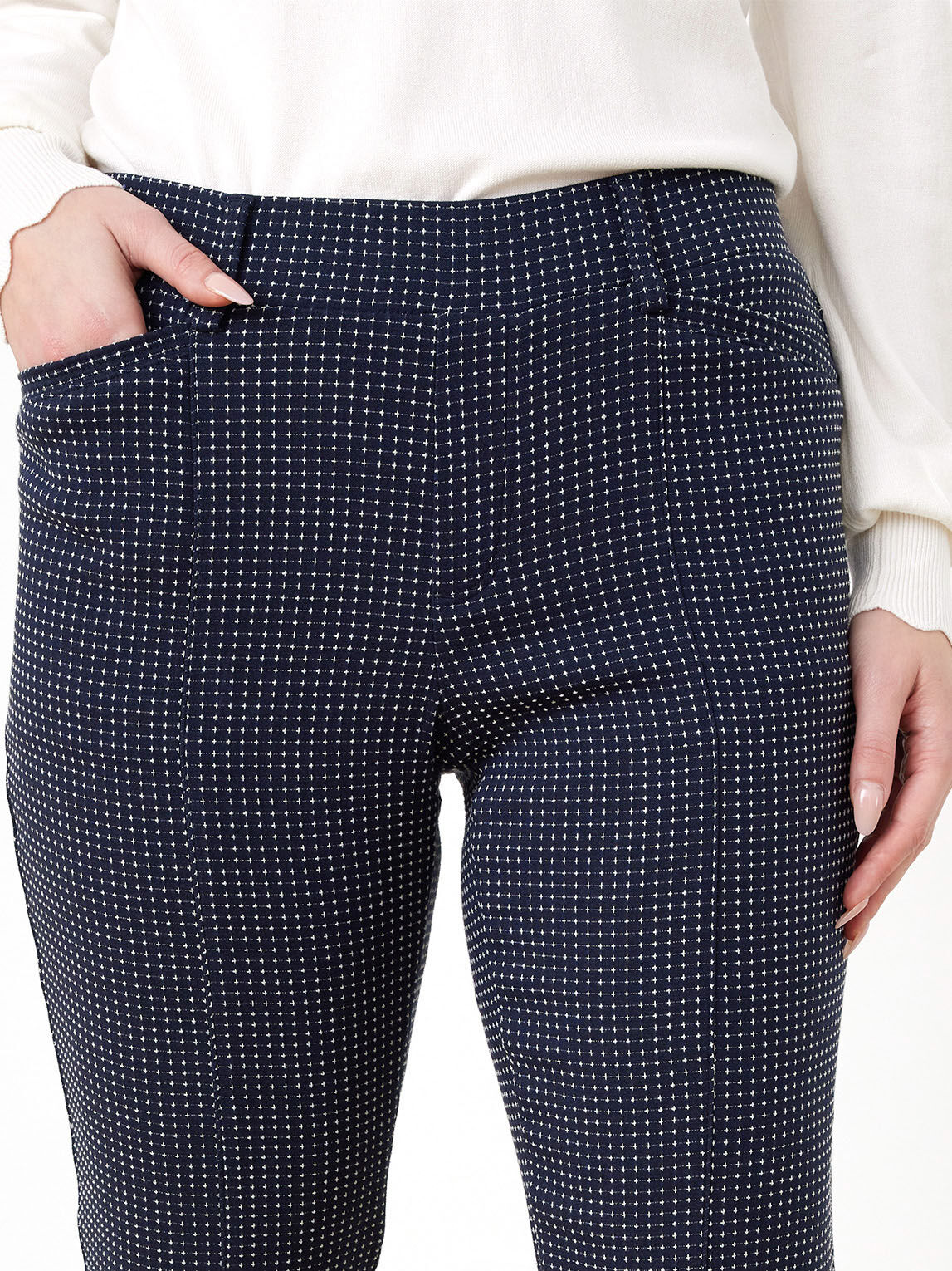 Microtwill Slim-Leg Comfort Waist Pant, Cleo