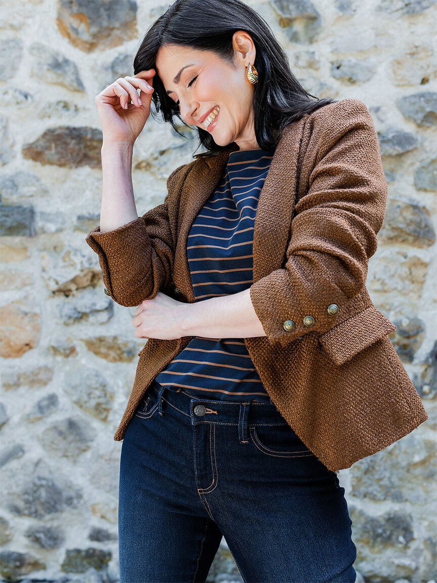 Petite Tobacco Tweed Blazer