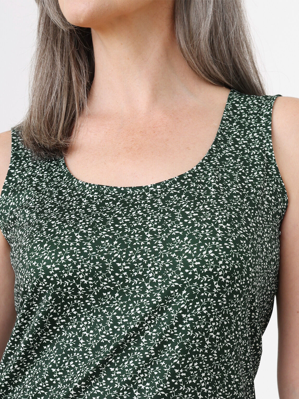 Printed Sleeveless Scoop Neck Top