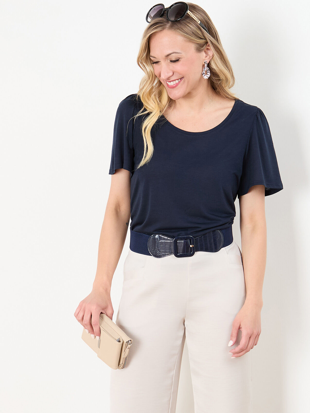 Short Flutter Sleeve T-Shirt