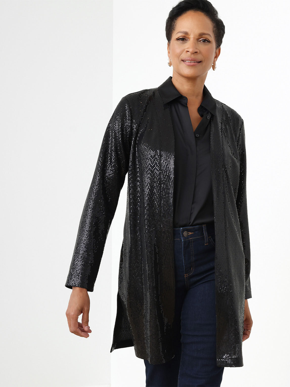 Sequin Duster Cardigan