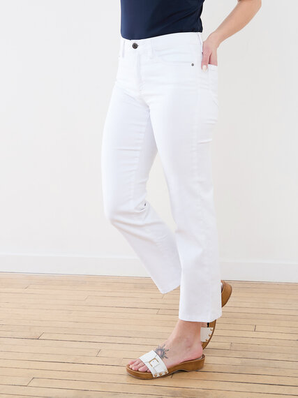 Olivia Straight Ankle Jeans with Raw Hem Image 2