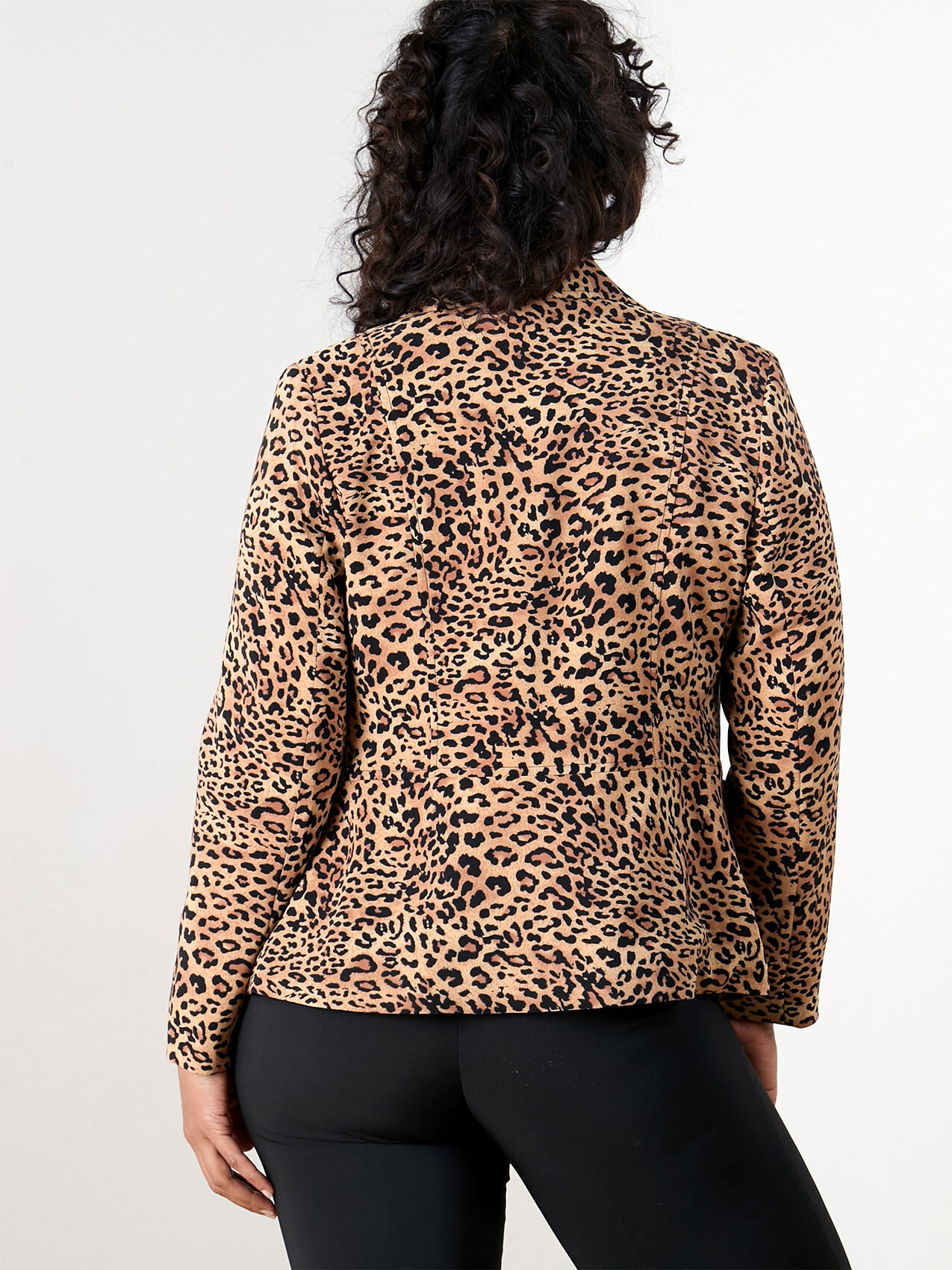 Leopard Print Open Military Blazer