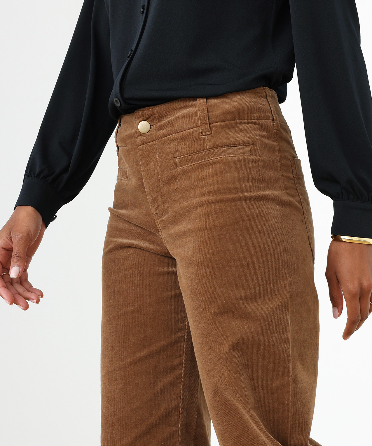ESPRIT - High-Rise Wide-Leg Corduroy Pants at our online shop
