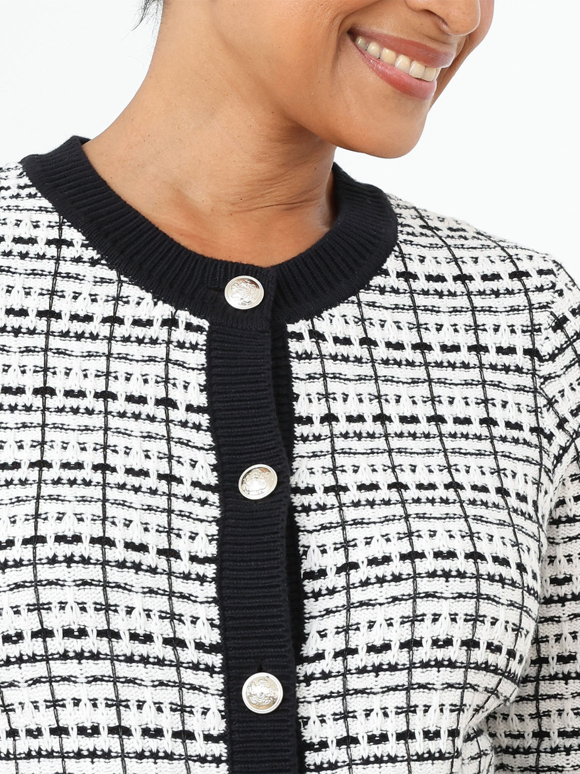 Button Front Pointelle Cardigan, Cleo