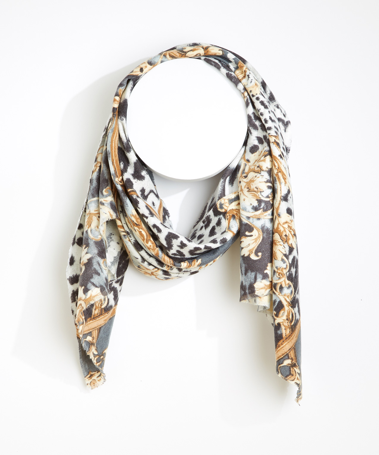 Leopard print silk scarf