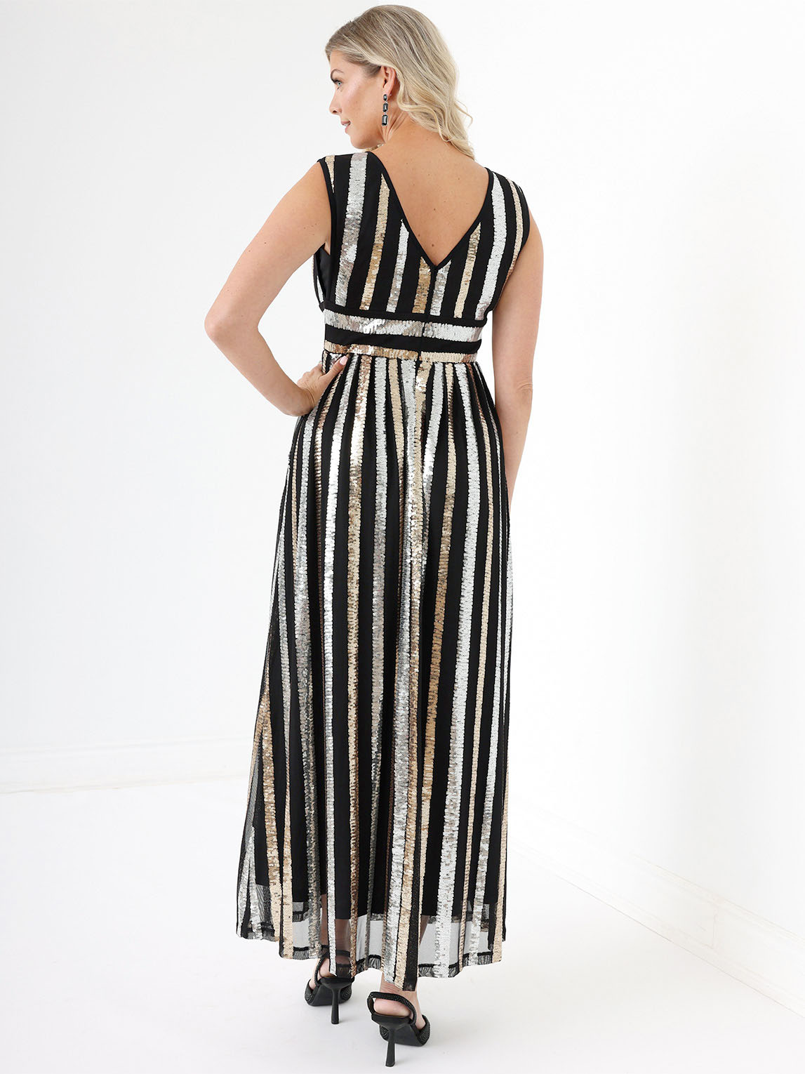 Dresses: Margaux Sequin Stripe Wrap Gown