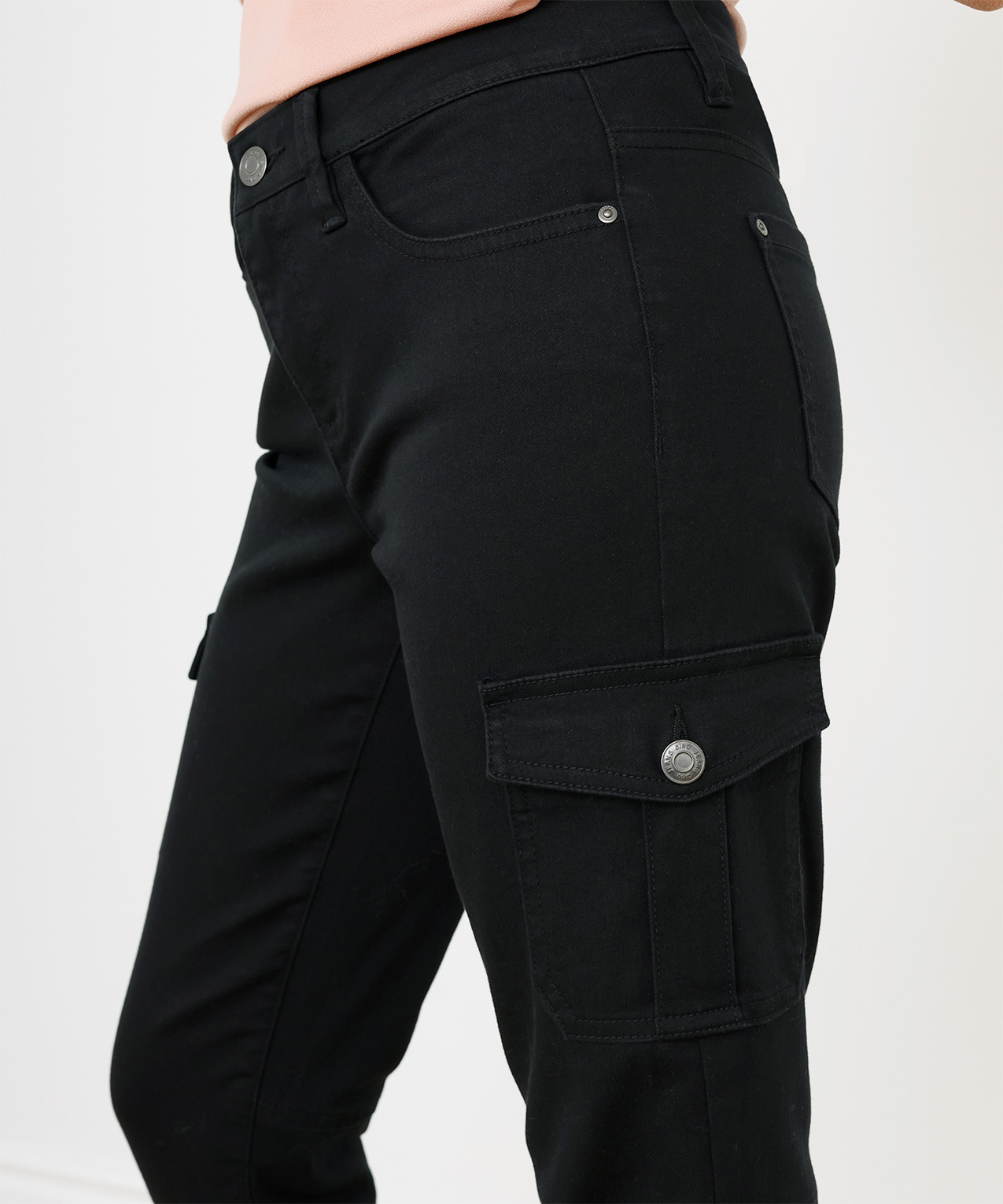 Black Cargo Skinny Jean