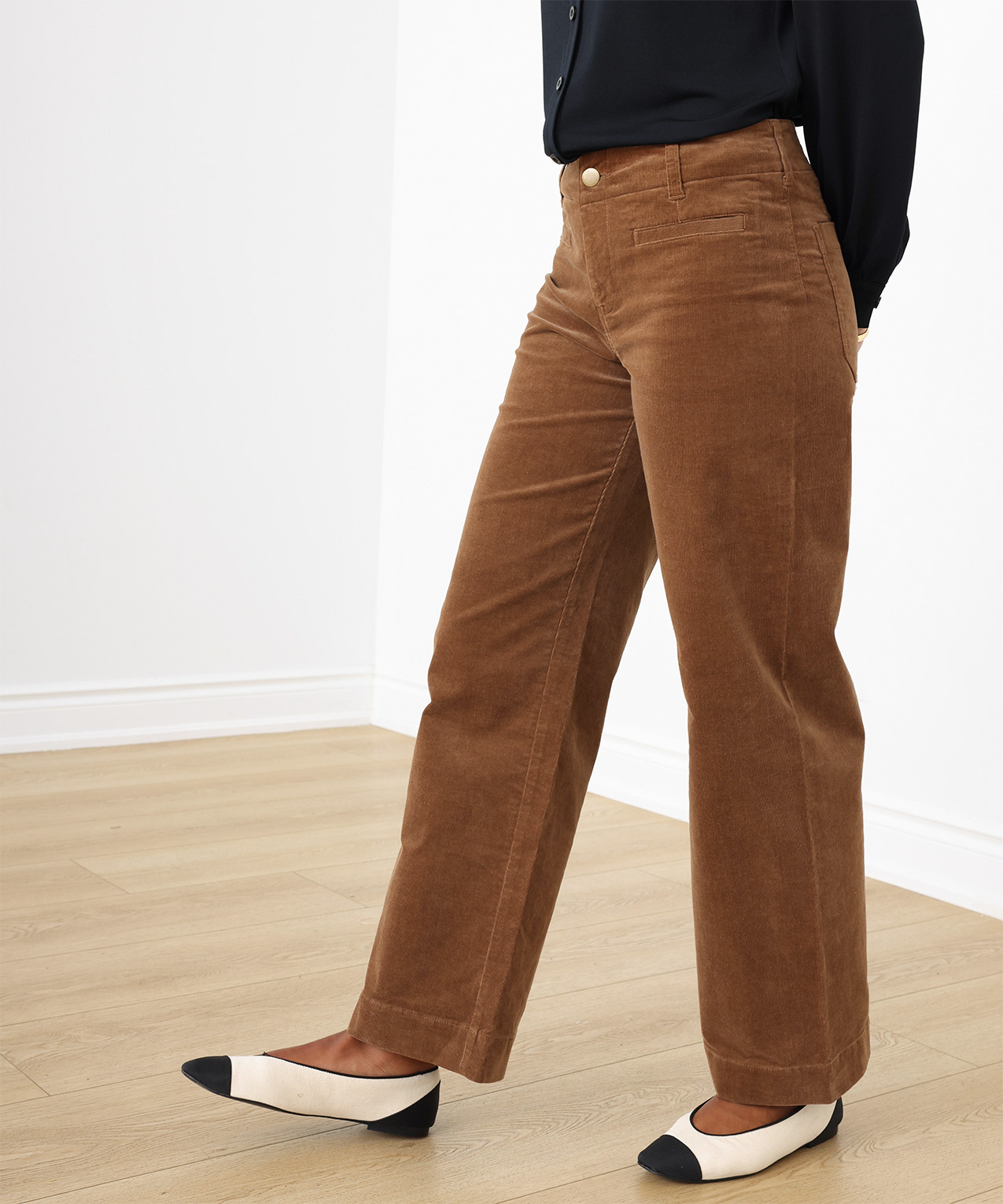Wide Leg Corduroy Pants for Women Plus Size High Waist Retro