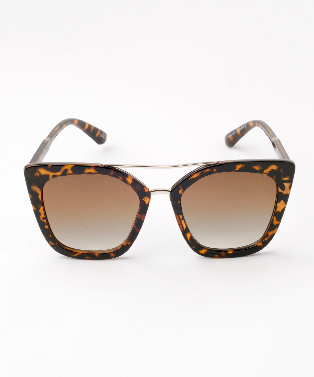 Tortoise Cat Eye Sunglasses with Gold Bridge Detail | Cleo | 4000009278